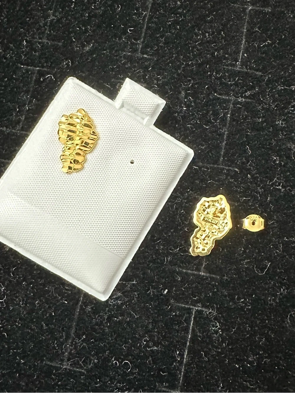 New yellow 925 Sterling silver Nugget Stud Stud Earrings